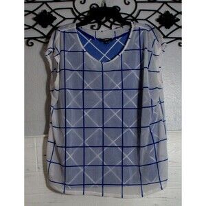 Elementz Women's Knit Top Size XL Short Sleeve Multicolored Round Neck